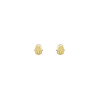 Hamsa Stud Earrings yellow (14K) front - Popular Jewelry - New York