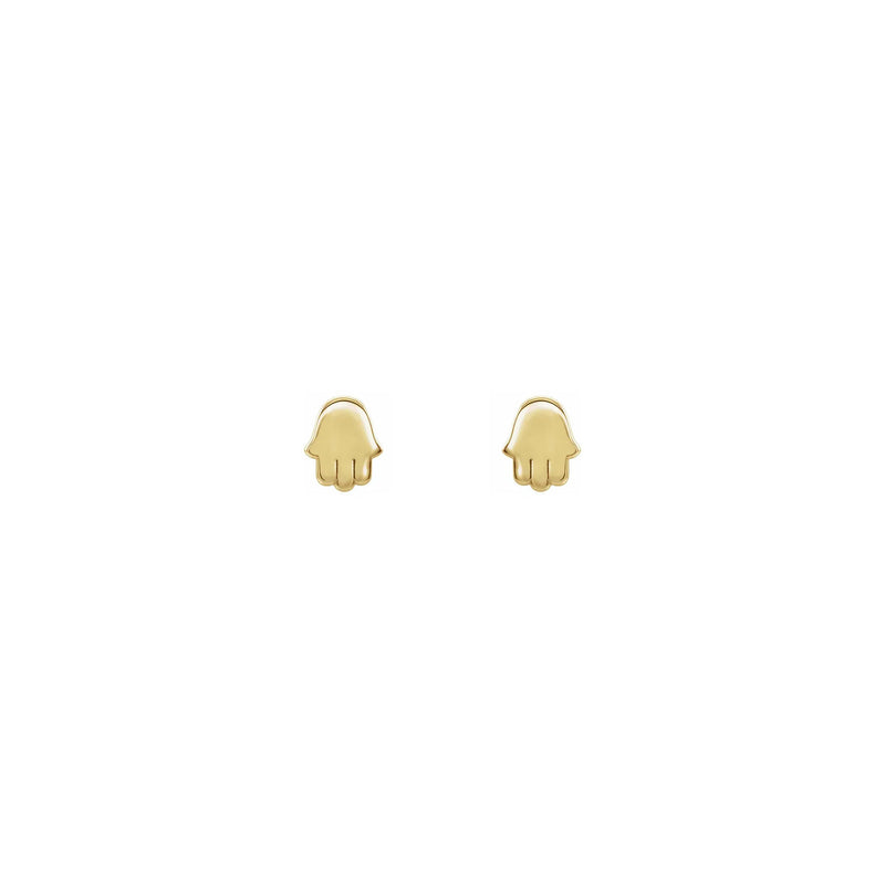 Hamsa Stud Earrings yellow (14K) front - Popular Jewelry - New York