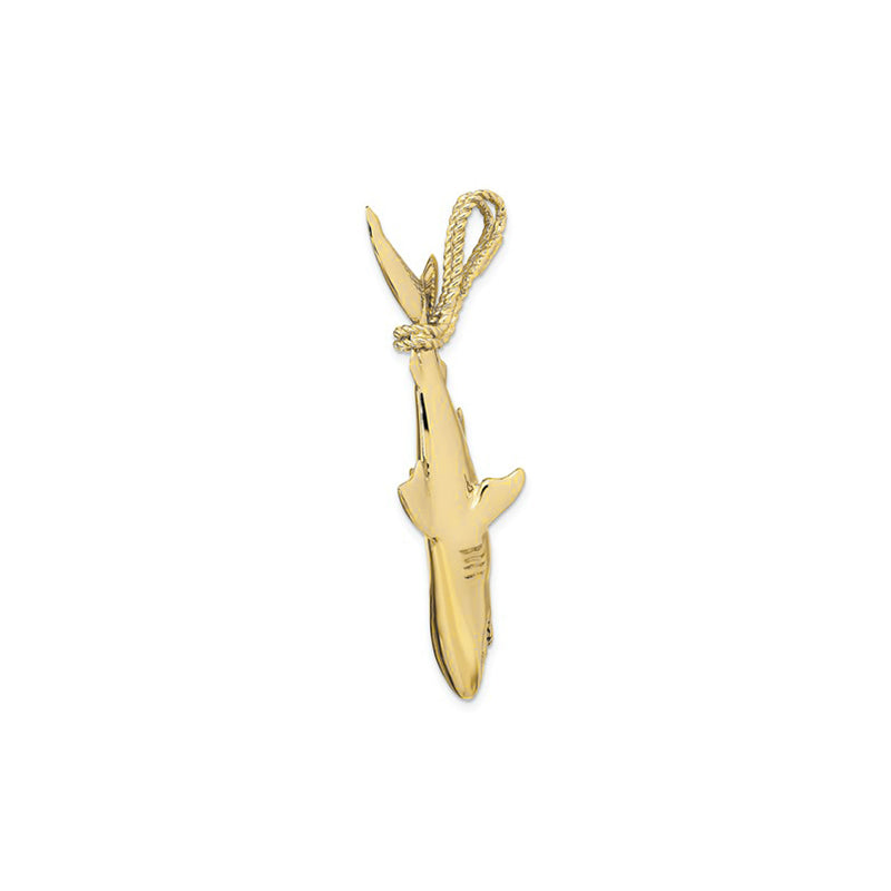 Hanging Shark Pendant (14K) Diagonal - Popular Jewelry - New York