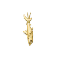 Hanging Shark Pendant (14K) front - Popular Jewelry - New York