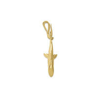 Hanging Shark Pendant (14K) side - Popular Jewelry - New York