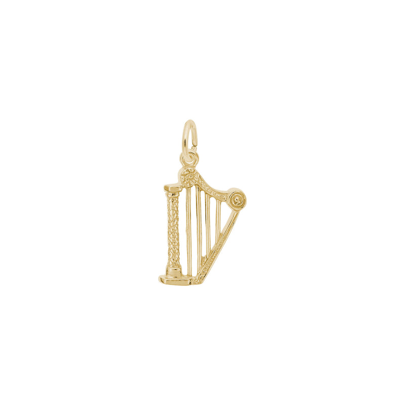 Harp Charm yellow (14K) main - Popular Jewelry - New York
