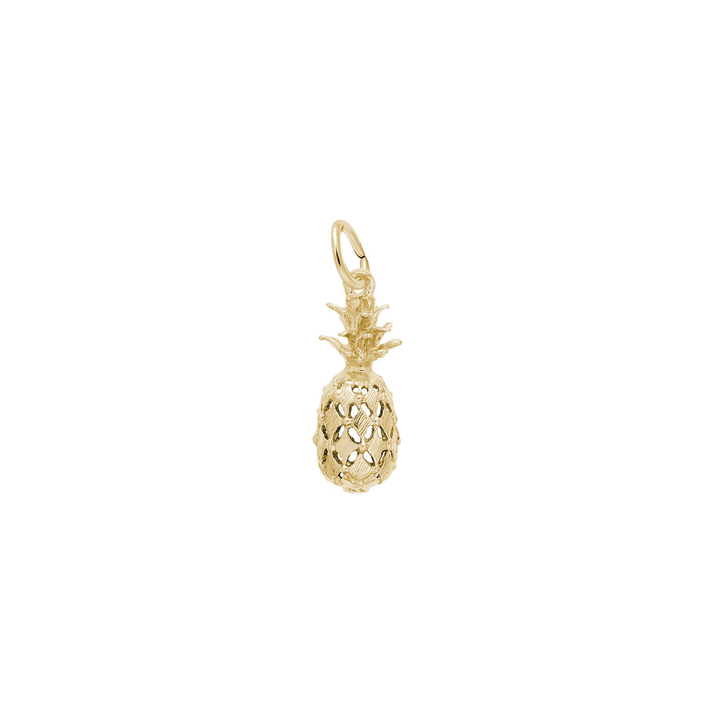 Hawaiian Pineapple Charm yellow (14K) main - Popular Jewelry - New York
