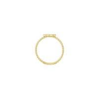 Issettjar taċ-Ċirku tas-Signet Stackable biż-żibeġ tal-qalb isfar (14K) - Popular Jewelry - New York