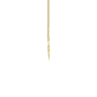 Heart Cross Necklace yellow (14K) side - Popular Jewelry - New York