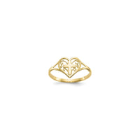 Heart Filigree Cross Ring (10K) main - Popular Jewelry - New York