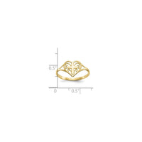 Heart Filigree Cross Ring (10K) scale - Popular Jewelry - New York