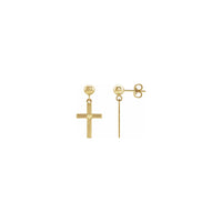 Hearted Cross Dangling Earrings (14K) main - Popular Jewelry - New York