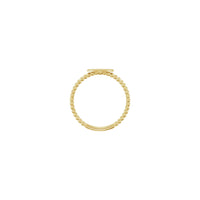Horizontal Oval Beaded Stackable Signet Ring yellow (14K) setting - Popular Jewelry - New York