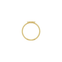 Horizontal Oval Beaded Stackable Signet Ring yellow (14K) setting - Popular Jewelry - New York