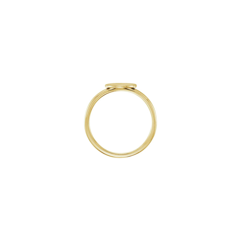 Horizontal Oval Stackable Signet Ring yellow (14K) setting - Popular Jewelry - New York