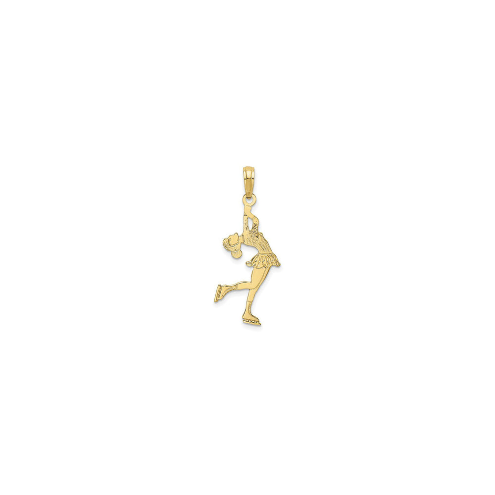 Ice Skater Turning Pendant (14K) front - Popular Jewelry - New York