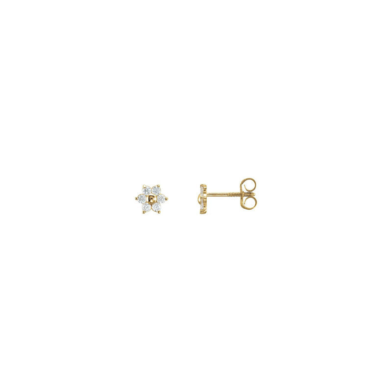 Icy Flower Stud Earrings (14K) main - Popular Jewelry - New York
