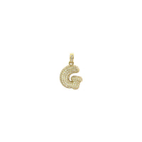 Icy Puffy Initial Letter Pendant G (14K) front - Popular Jewelry - New York