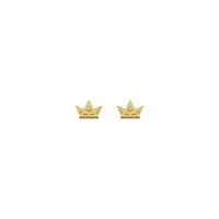 Intersected Crown Stud Earrings yellow (14K) front - Popular Jewelry - New York
