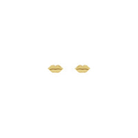 Kissy Lips Stud-Orelringoj flavaj (14K) antaŭaj - Popular Jewelry - Novjorko