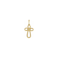 Knotted Cross Pendant dilaw (14K) sa harap - Popular Jewelry - New York