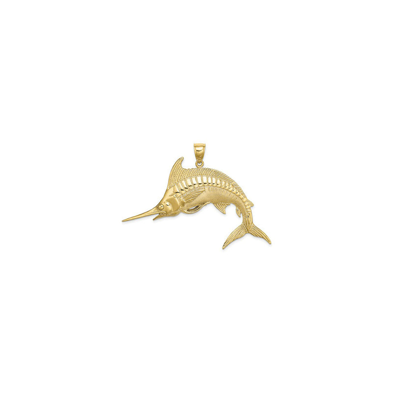 Jumping Marlin Fish Pendant Large (14K) front - Popular Jewelry - New York