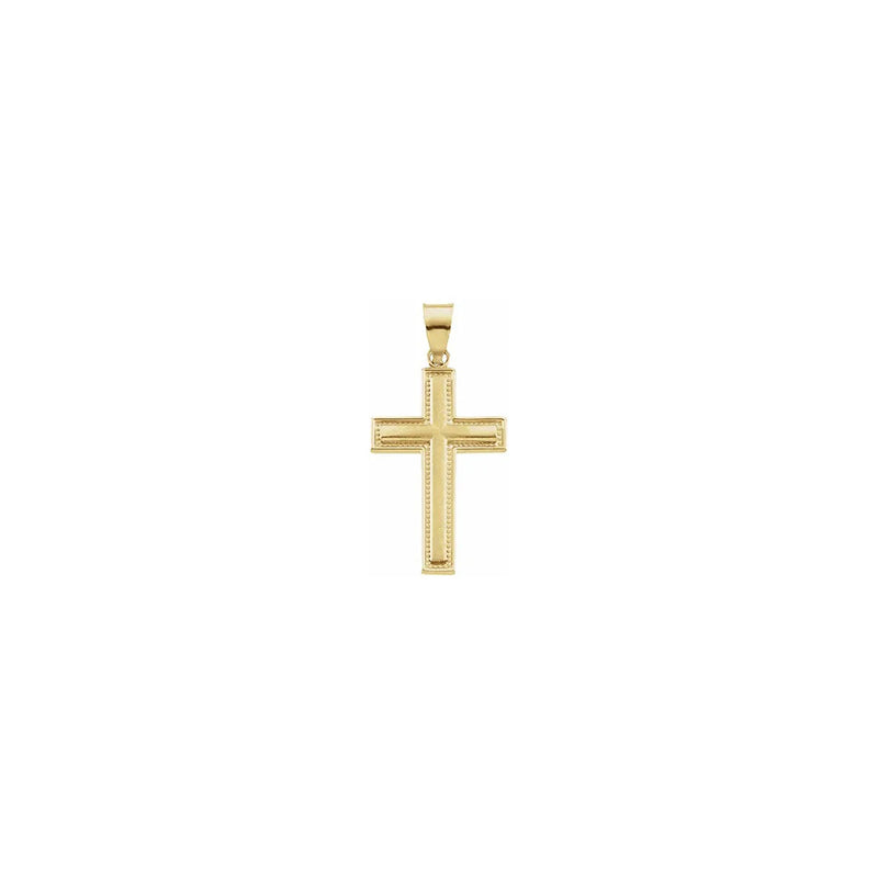 Lightweight Milgrain Cross Pendant large (14K) front - Popular Jewelry - New York