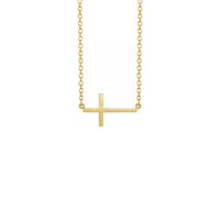 Velika bočna križna ogrlica žuta (14K) sprijeda - Popular Jewelry - Njujork