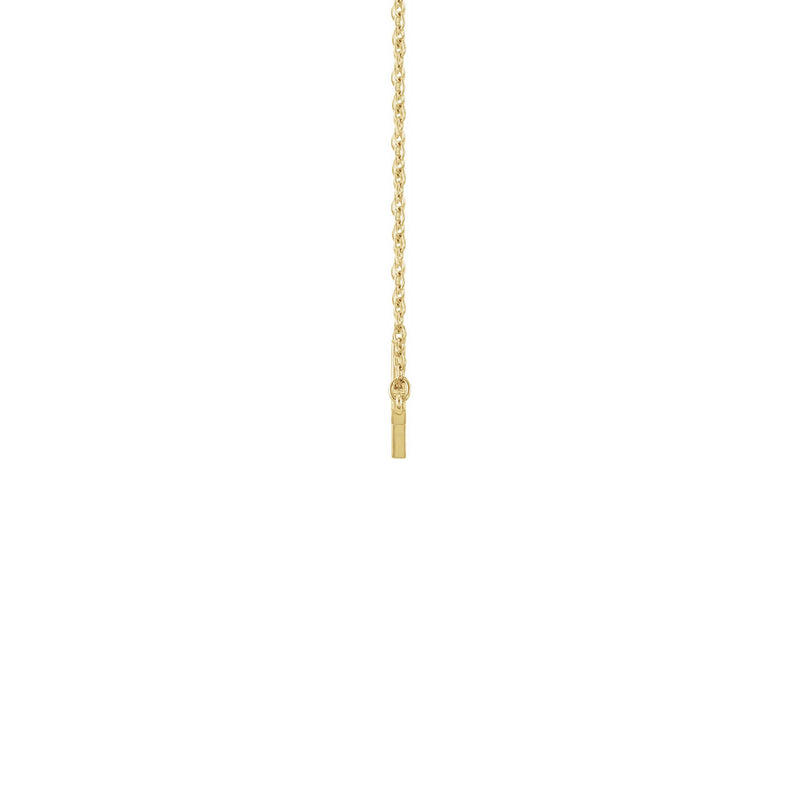 Large Sideways Cross Necklace yellow (14K) side - Popular Jewelry - New York