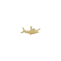 Textured Marlin Fish Pendant Large (14K) front - Popular Jewelry - New York