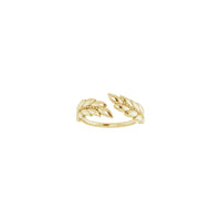 Anel de coroa de loureiro amarelo (14K) frontal - Popular Jewelry - Nova York