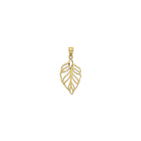 Leaf Contour Pendant (14K) front - Popular Jewelry - New York