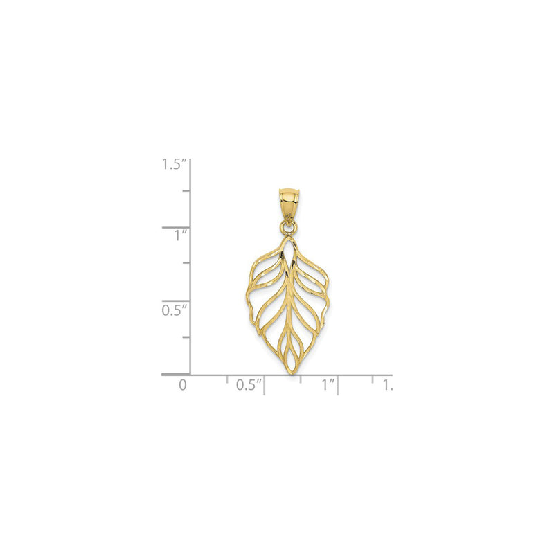 Leaf Contour Pendant (14K) scale - Popular Jewelry - New York