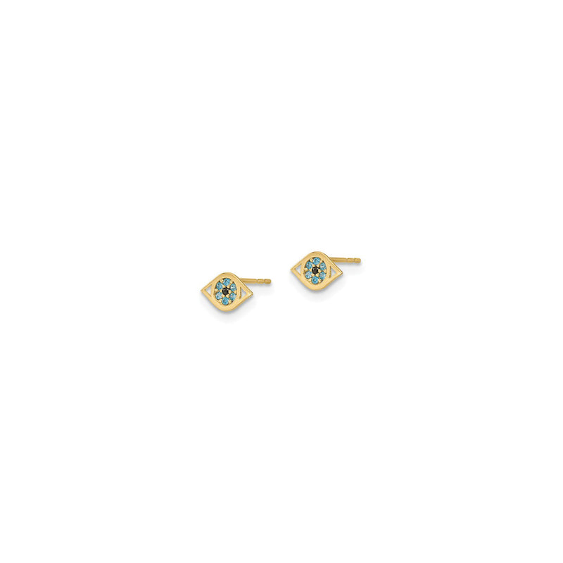 Light Blue Evil Eye Stud Earrings (14K)
