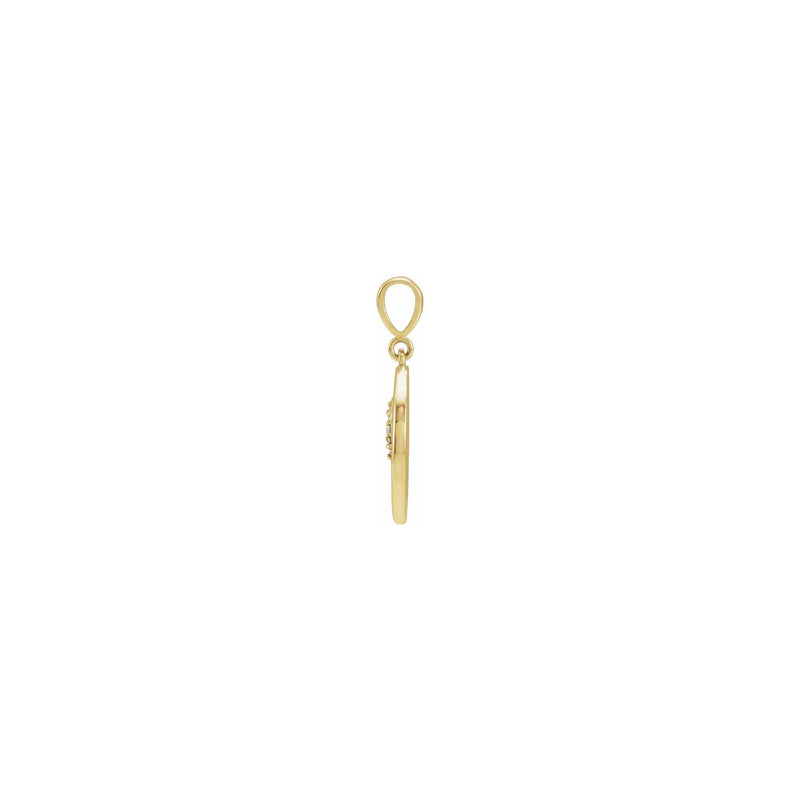 Lion Framed Medallion Pendant yellow (14K) side - Popular Jewelry - New York
