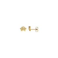 Lotus Flower Contour Stud Earrings زرد (14K) مکيه - Popular Jewelry - نيو يارڪ