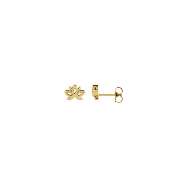 Lotus Flower Contour Stud Earrings yellow (14K) main - Popular Jewelry - New York