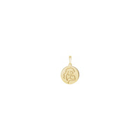 Lovely Mother with Baby Medallion Pendant yellow (14K) front - Popular Jewelry - New York
