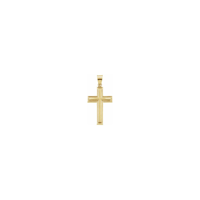 Lightweight Milgrain Cross Pendant medium (14K) front - Popular Jewelry - New York
