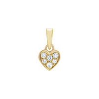 Mini Diamond Cluster Heart Loket kuning (14K) depan - Popular Jewelry - New York