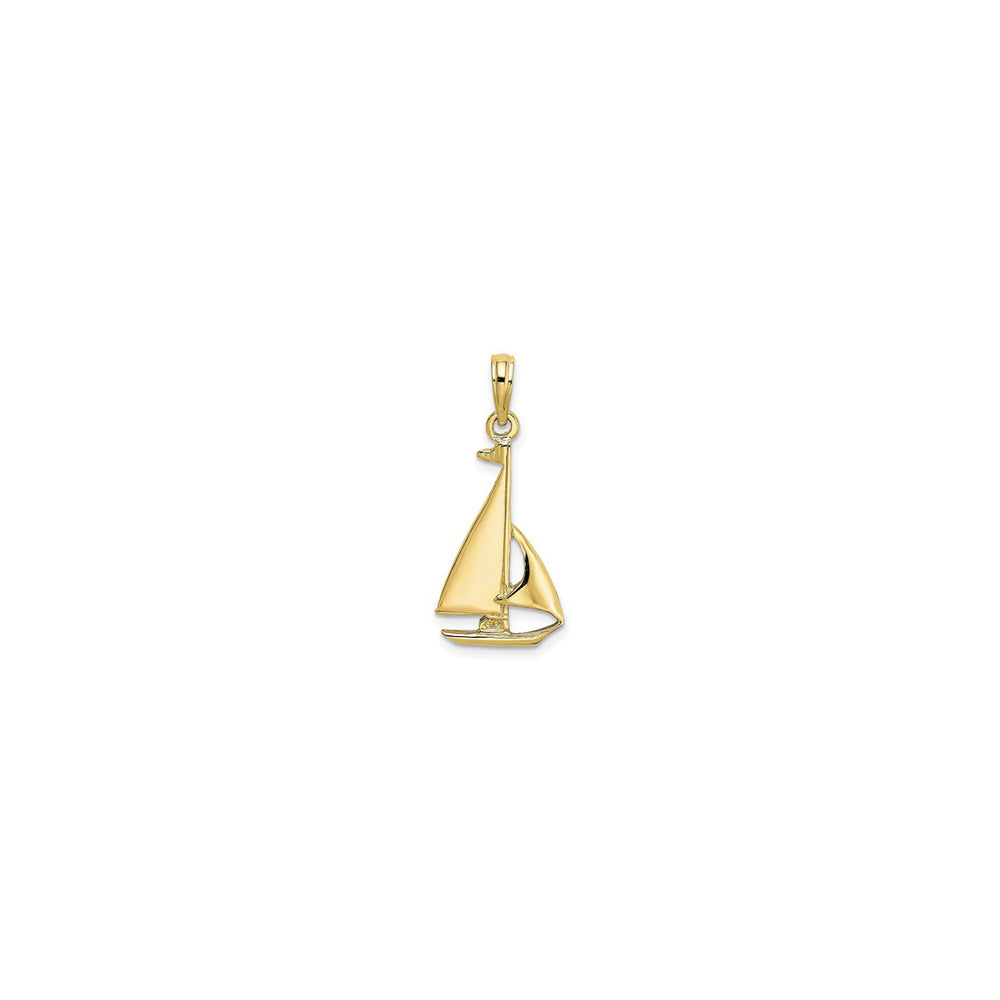 Mini Sailboat Pendant (14K) front - Popular Jewelry - New York