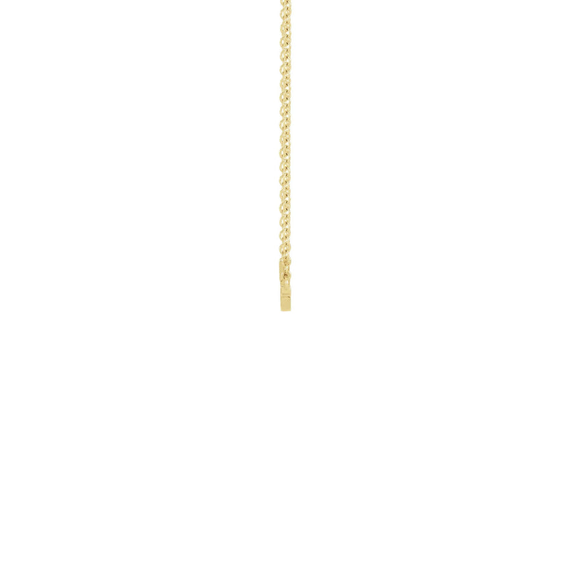 Mini Sideways Cross Necklace yellow (14K) side - Popular Jewelry - New York