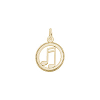 Music Note Round Framed Charm konéng (14K) utama - Popular Jewelry - York énggal