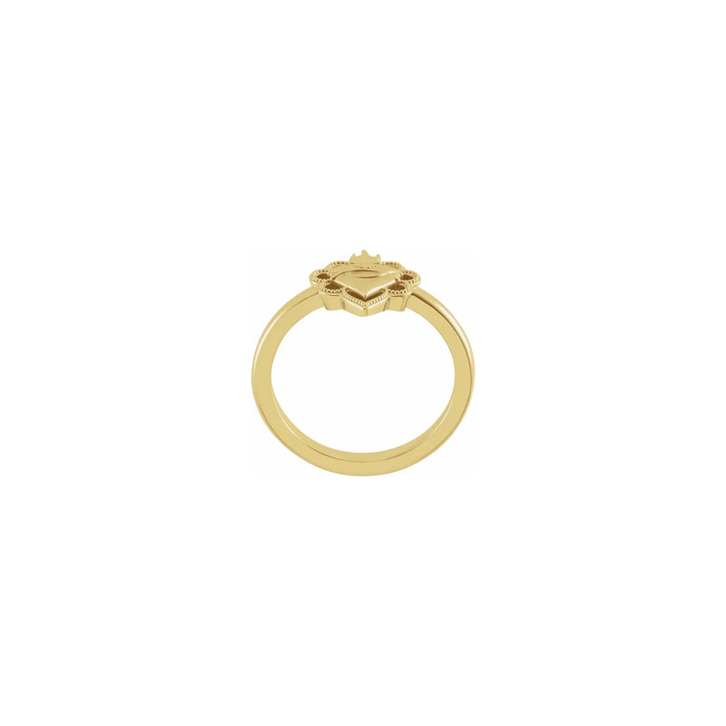 Negative Space Sacred Heart Ring yellow (14K) setting - Popular Jewelry - New York