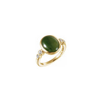 Nephrite Jade Diamond Ring (14K) main - Popular Jewelry - New York