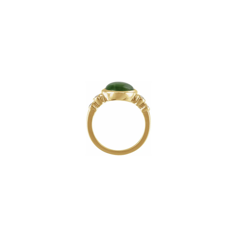 Nephrite Jade Diamond Ring (14K) setting - Popular Jewelry - New York