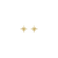 North Star Øreringe gule (14K) foran - Popular Jewelry - New York