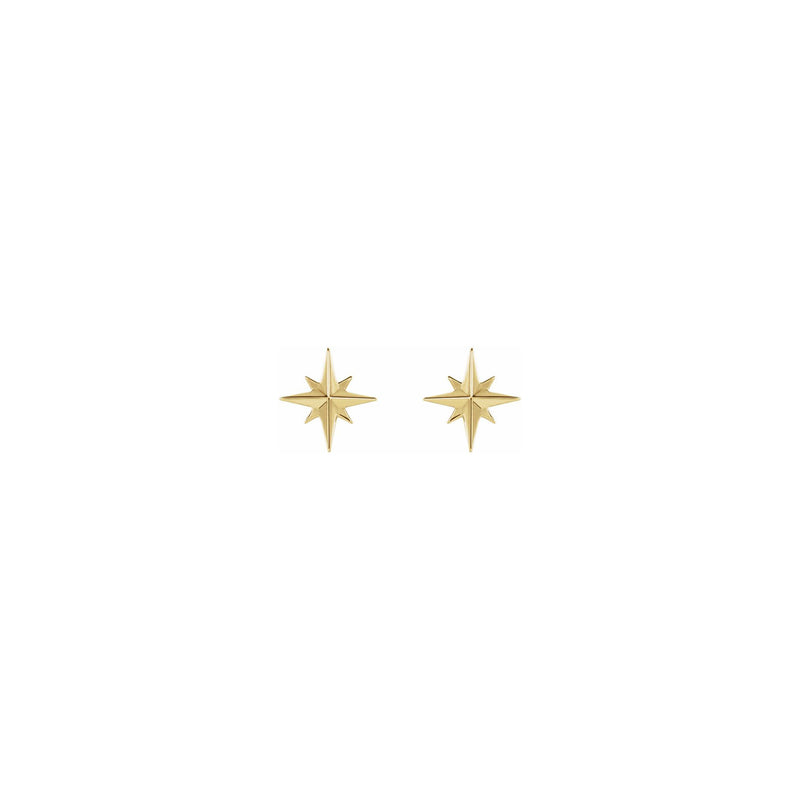 North Star Stud Earrings yellow (14K) front - Popular Jewelry - New York