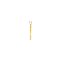 Nugget Cross Pendant yellow (14K) side - Popular Jewelry - New York