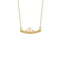 Ptičja družinska ogrlica rumena (14K) spredaj - Popular Jewelry - New York