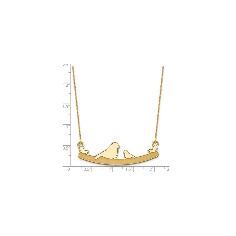 Bird Family Necklace yellow (14K) scale - Popular Jewelry - New York