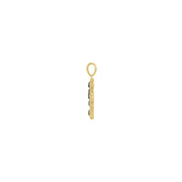 オニキス カボション クロス ペンダント イエロー (14K) サイド - Popular Jewelry - ニューヨーク