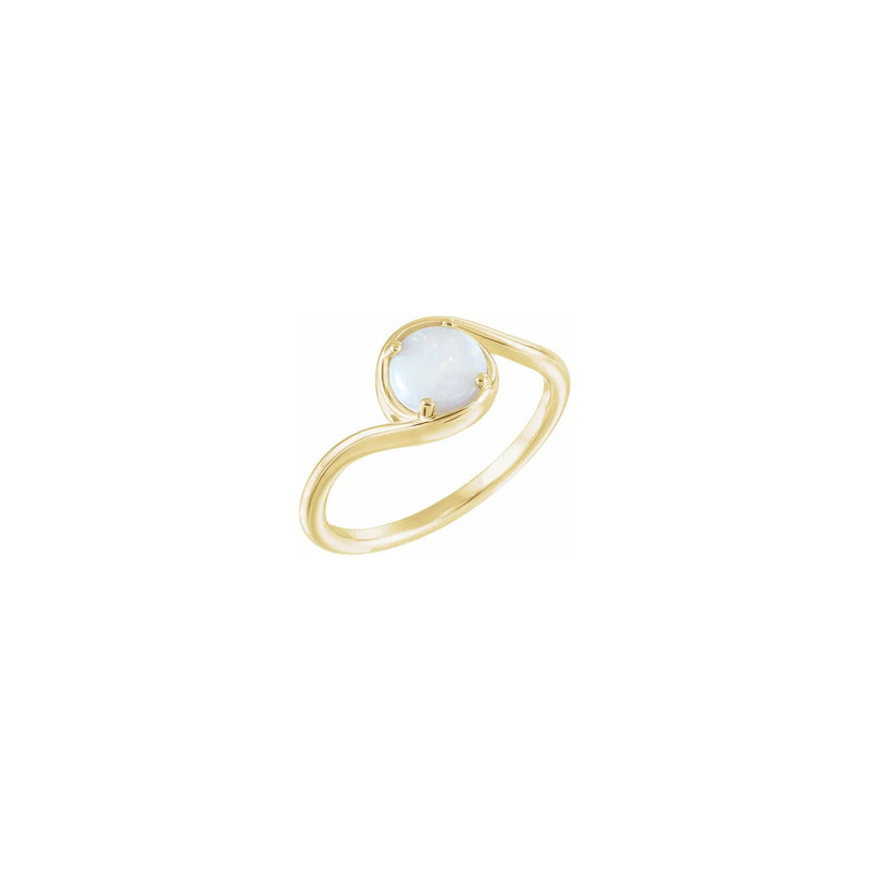 Opal Round Bypass Ring yellow (14K) main - Popular Jewelry - New York