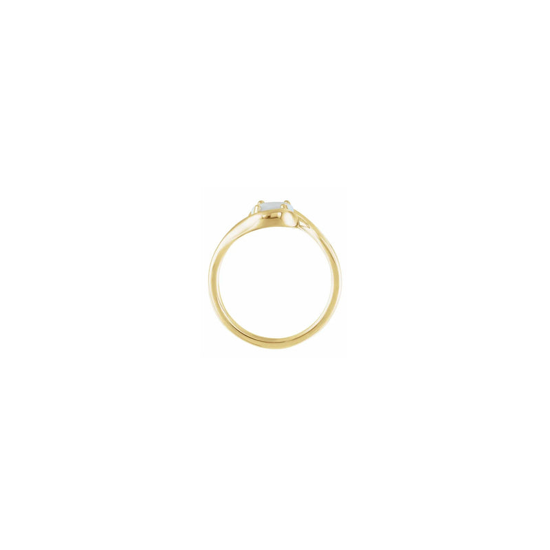 Opal Round Bypass Ring yellow (14K) setting - Popular Jewelry - New York